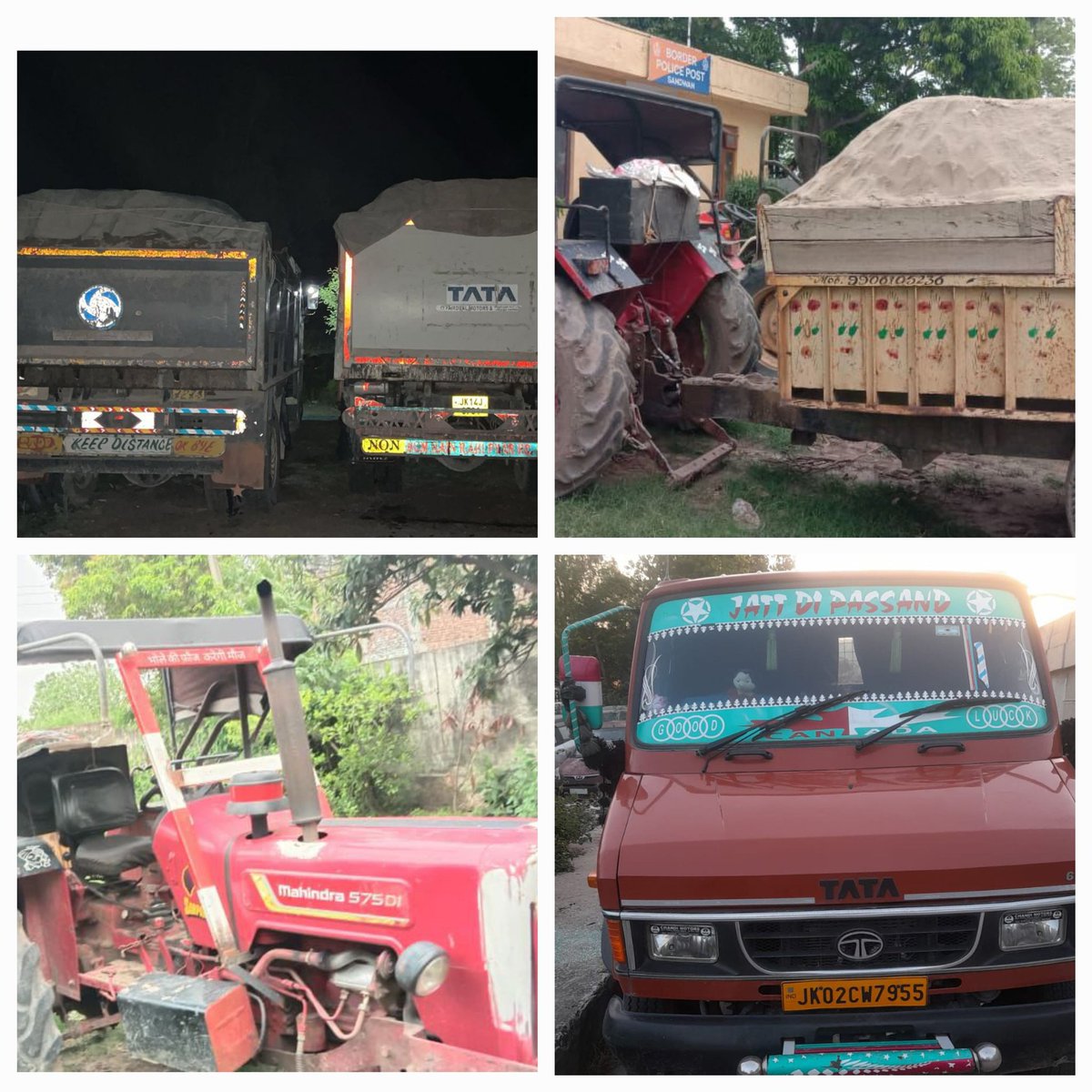 CRACKDOWN ON ILLEGAL MINING,05 VEHICLES SEIZED BY JKP IN RURAL ZONE OF DISTRICT JAMMU @JmuKmrPolice