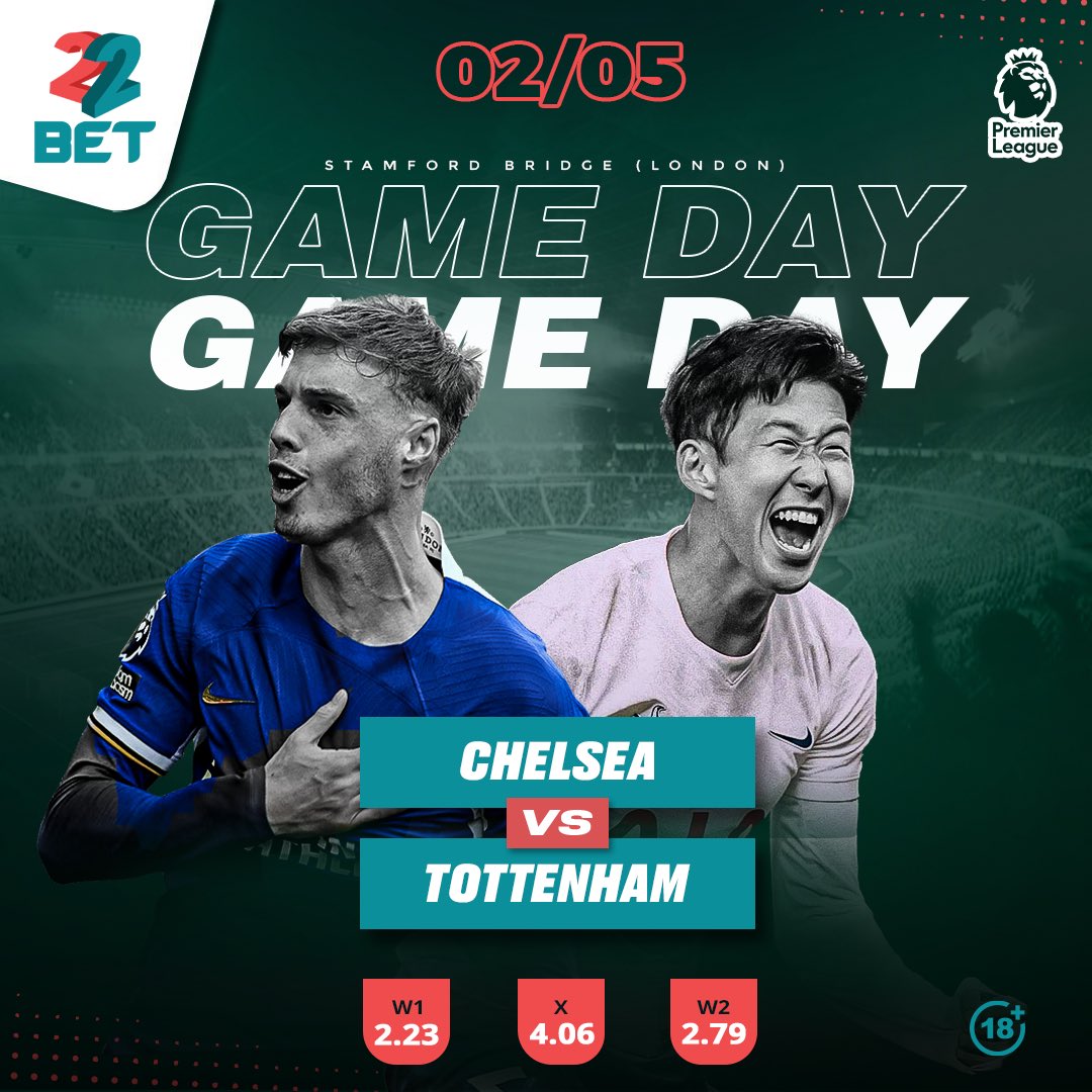 #Chelsea will want to continue their solid record against #Tottenham who have only lost once1️⃣ in their past 🔟 #PremierLeague fixtures 🆚 Spurs (W7️⃣ D2️⃣) 👏🏾 Cheza hapa 👉🏾 bit.ly/3xYPcMg #22Bet #Bestodds #switchto22bet #Dundana22bet