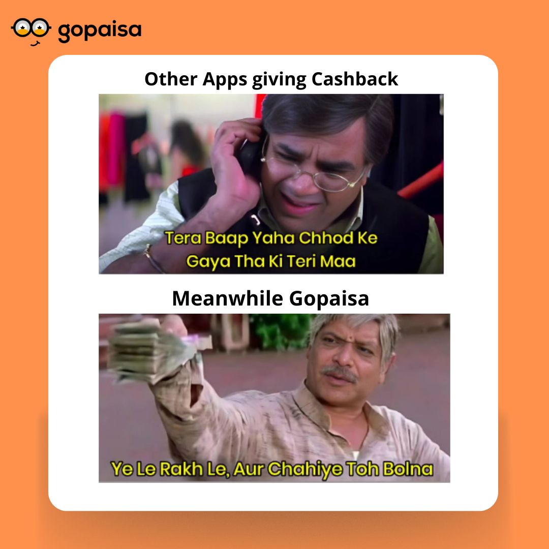 Faltu ke virtual coins ki jagah asli cashback lene ke ghamand hai 👍

#Gopaisa #Gopaisahamesha #memes #memepages #cashback #ccbp #creditcards