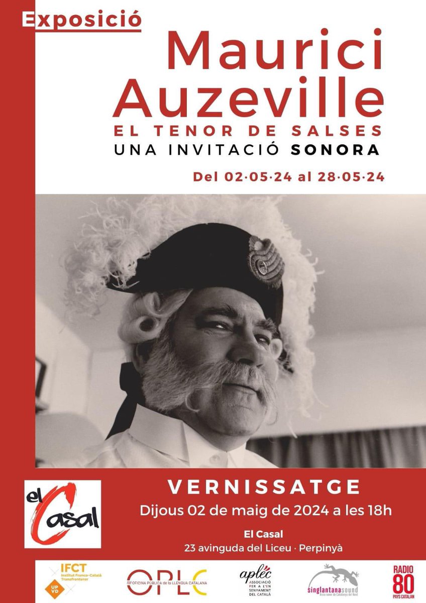 Que sàpigues qui són Luciano Pavarotti i Plácido Domingo però no sàpigues qui és el nord-català Maurici Auzeville (tenor com ells) no és fruit de l’atzar. Vine a descobrir-ho aqueixa tarda a les 18h al Casal gràcies a l’exposició que realitzat en Rémy Farré. 👇🏼