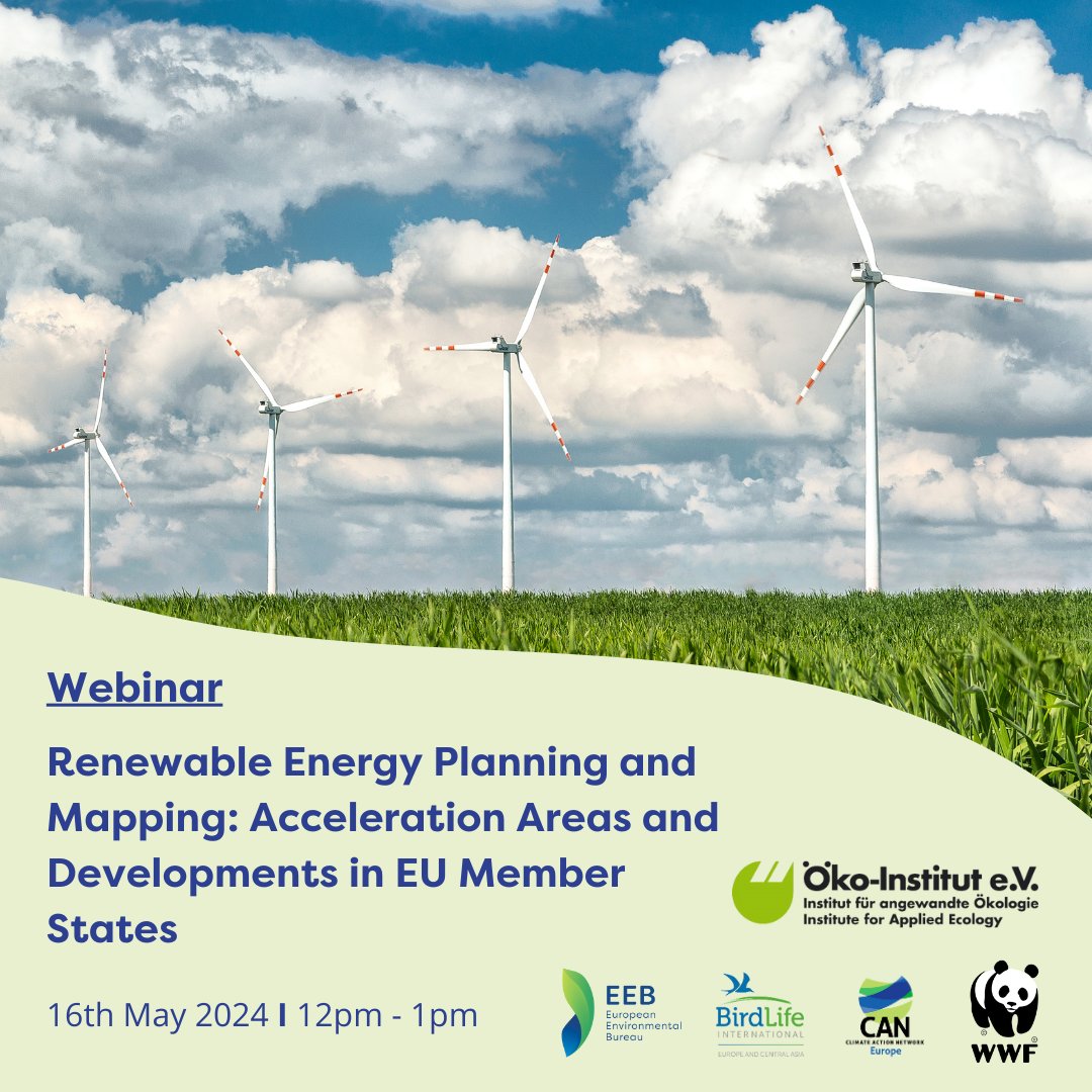 Representatives from the @EU_Commission & Member States will be joining us in an upcoming webinar to explore how we can accelerate the renewable energy transition that: 🧑‍🤝‍🧑Involves strong public participation 🏞️Respects & protects nature Register here👇 us06web.zoom.us/webinar/regist…