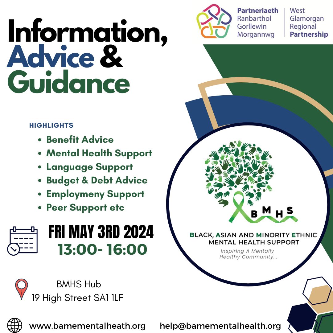 You're welcome to attend our forthcoming drop-in session on May 3rd from 1pm to 4pm, where you can receive information, advice, and guidance as needed. bamementalhealth.org/event-details/… Thank you @WGlamPship #mentalhealthsupport #MentalHealthMatters #MentalHealthAwareness