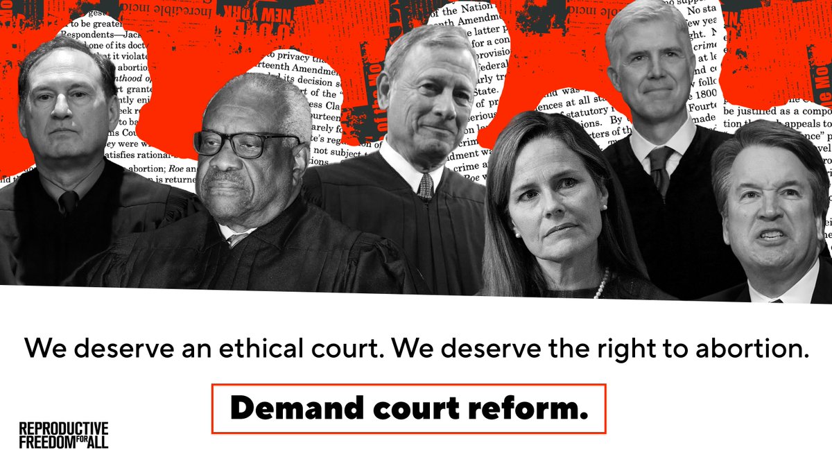 Two years ago today, the decision that eventually overturned Roe v. Wade was leaked. The same Supreme Court is now set to decide the fate of mifepristone and whether states can ban emergency abortion care. Join us in demanding court reform: act.reproductivefreedomforall.org/a/add-your-nam…