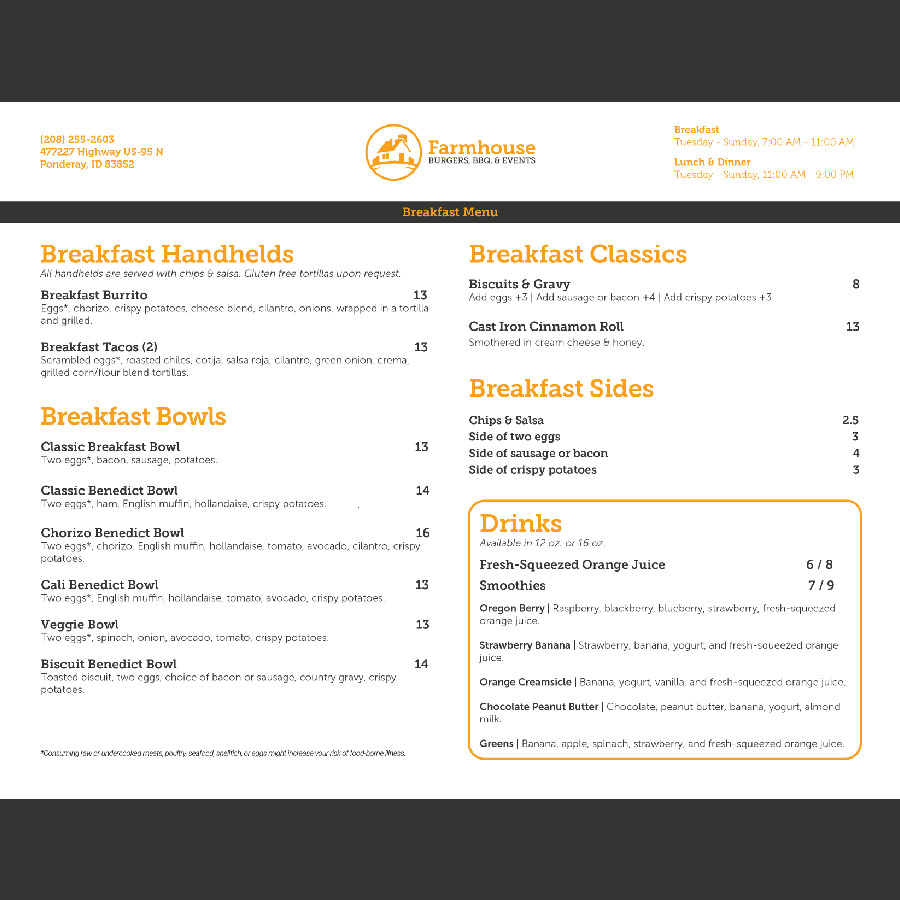 Stop in for our new breakfast menu! Open Tuesday-Sunday from 7am-11am, our breakfast menu has some Breakfast Cantina favorites, some classics, and some new items! We'll see you here. Can't stop in? Order online for pickup using the link in bio!