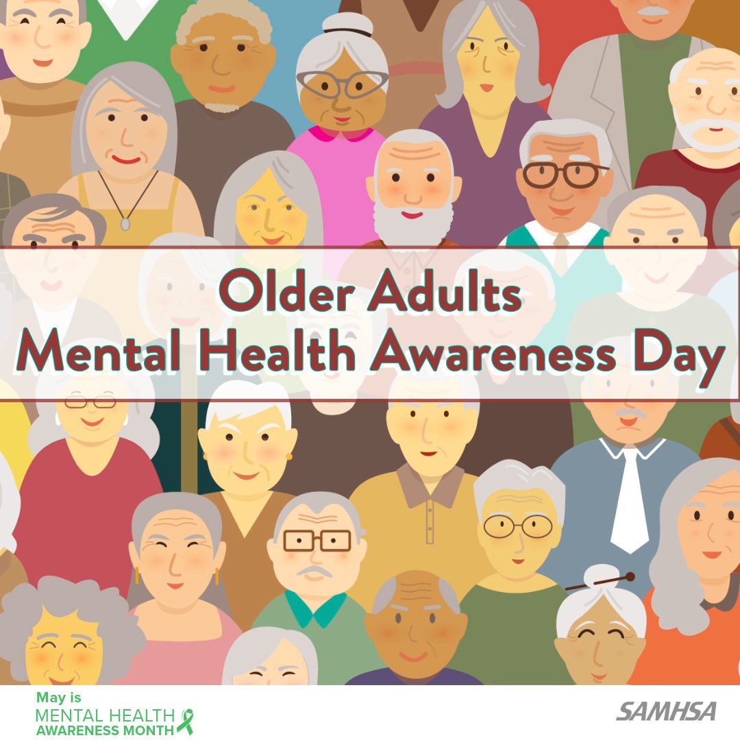 Today is Older Adults Mental Health Awareness Day #OAMHAD Good mental health is a component of healthy aging & essential to a high quality of life for all ages. Learn how to support #MentalHealth of older adults in your life. samhsa.gov/resources-serv… #MHAM2024 #PoweredByConnection