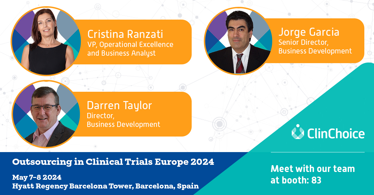 Attending #OCTEurope2024? Let's discuss solutions to the current challenges in our industry through innovations and partnerships. Be sure to stop by booth 83 and meet with our team!

#OutsourcingInClinicalTrials #ClinicalResearch #ContractResearchOrganization #ClinChoice