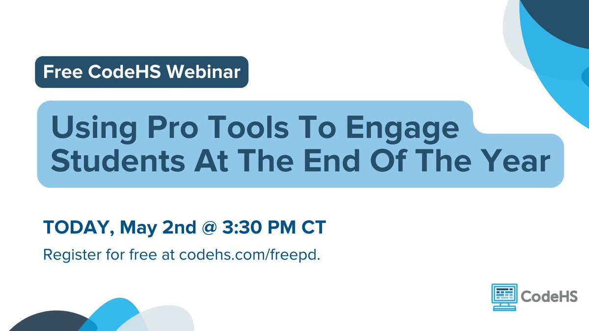 Keeping students engaged can be difficult as the school year closes. Join us TODAY at 3:30 PM CT for 'Using Pro Tools To Engage Students At The End Of The Year,' a free PD webinar discussing the best methods to keep your students focused! Register now: buff.ly/3yr4urn