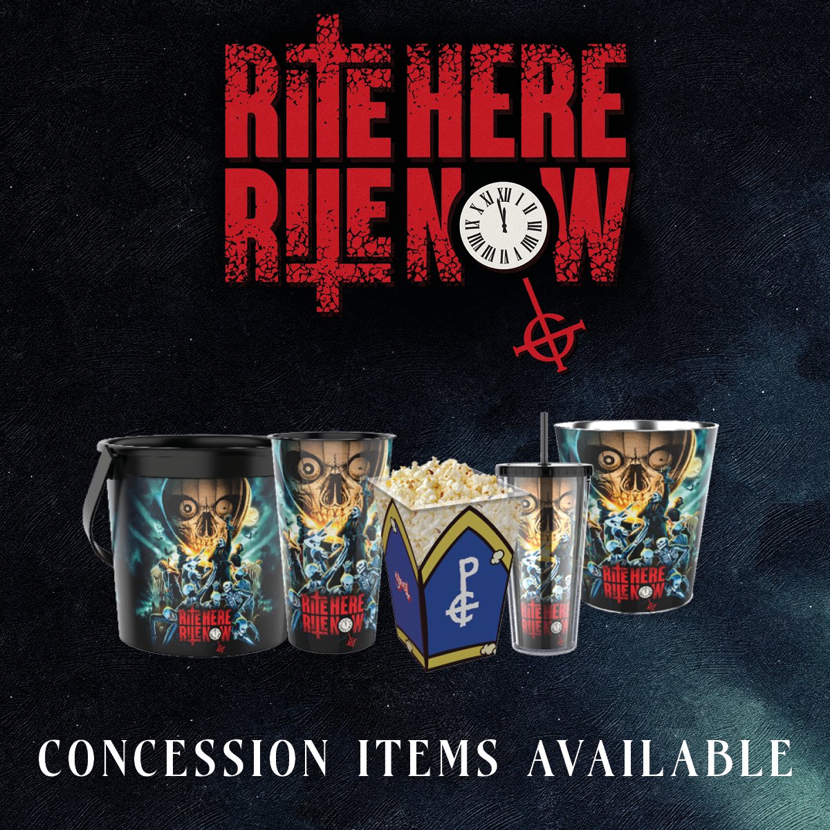 [MESSAGE FROM THE CLERGY] We wish to inform you that for the release of RITE HERE RITE NOW in cinemas on June 20 & 22, branded concession items will be available in selected locations worldwide. Sign up for more information at ritehereritenow.com #RiteHereRiteNow