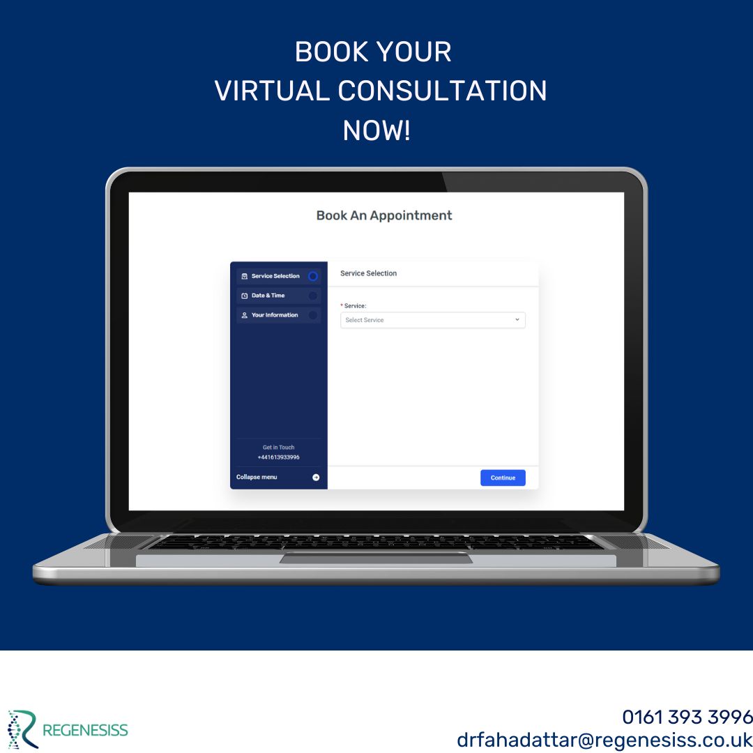 Can’t make it to one of our clinics? Opt for a virtual consultation! 

At Regenesiss, we go above and beyond conventional approaches and embrace a patient-centric philosophy. 
-
#Regenessis #RegenesissOrthobiologics #StemCellTherapy
