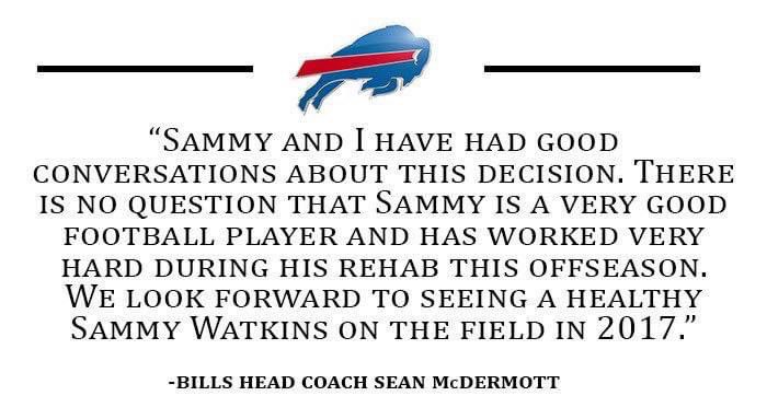 7 years ago today, the #Bills declined the 5th year option on WR Sammy Watkins. Aside from Brandon Beane drafting Josh Allen, I think the Watkins pick is the most talked about selection by #BillsMafia  over my 20 years covering the team.