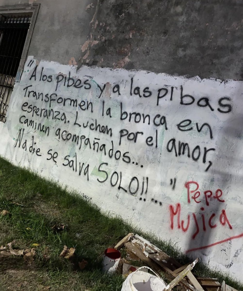 Pepe Mujica a los jóvenes “A los pibes y a las pibas, transformen la bronca en esperanza, Luchen por el amor, caminen acompañados… Nadie se salva solx”