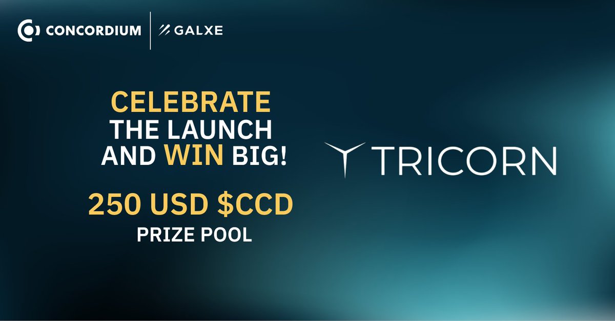 @ConcordiumNet x @tricorn_network Multi-Chain Bridge Launch Celebration! 🎉 🌐 Powered by @Galxe , we're in the midst of our exciting celebration the Tricorn Bridge launch which enables to move assets from Polygon and Ethereum to Concordium 🚀 🌟 Prize: 5 lucky winners will…