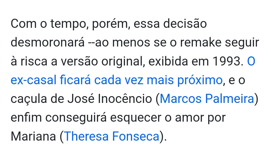 Nessa versão Sandra não vai querer casar assim de primeira com João Pedro eu tô adorando que Luperi não está mudando a personalidade dela igual o Boinedito fez em 93 . O casal vai ter uma contrução bem melhor nessa versão 🙌 #Renascer 🗡️