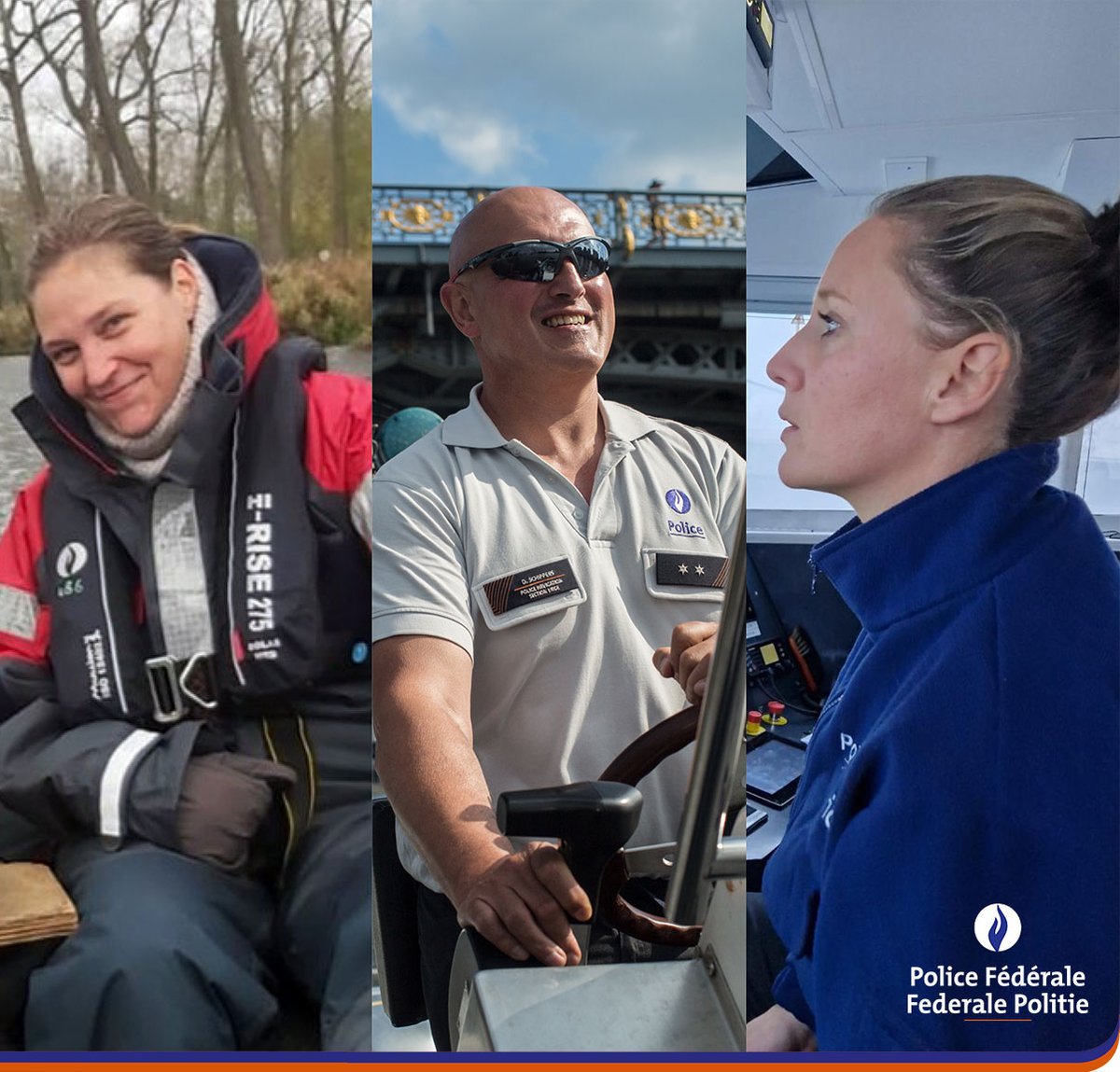 In mei viert de Scheepvaartpolitie haar 25ste verjaardag 🤩. Dé gelegenheid om Caroline, Djolien en Daniel in de kijker te zetten 🤗. Deze logistieke en operationele personeelsleden zijn fier om het reilen en zeilen op en rond het water te delen 🌊. politie.be/5998/nl/nieuws…