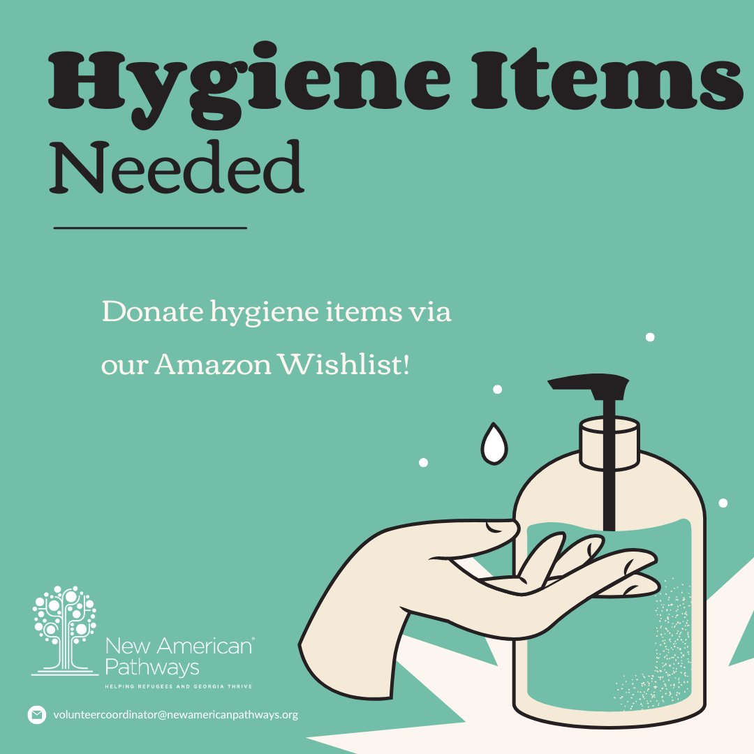 We need hygiene items for newly arrived refugees and immigrants! These basic necessities ensure the new Americans we serve feel comfortable in their new homes. You can donate items from our Amazon Wishlist by clicking the link in our bio. We appreciate your support!