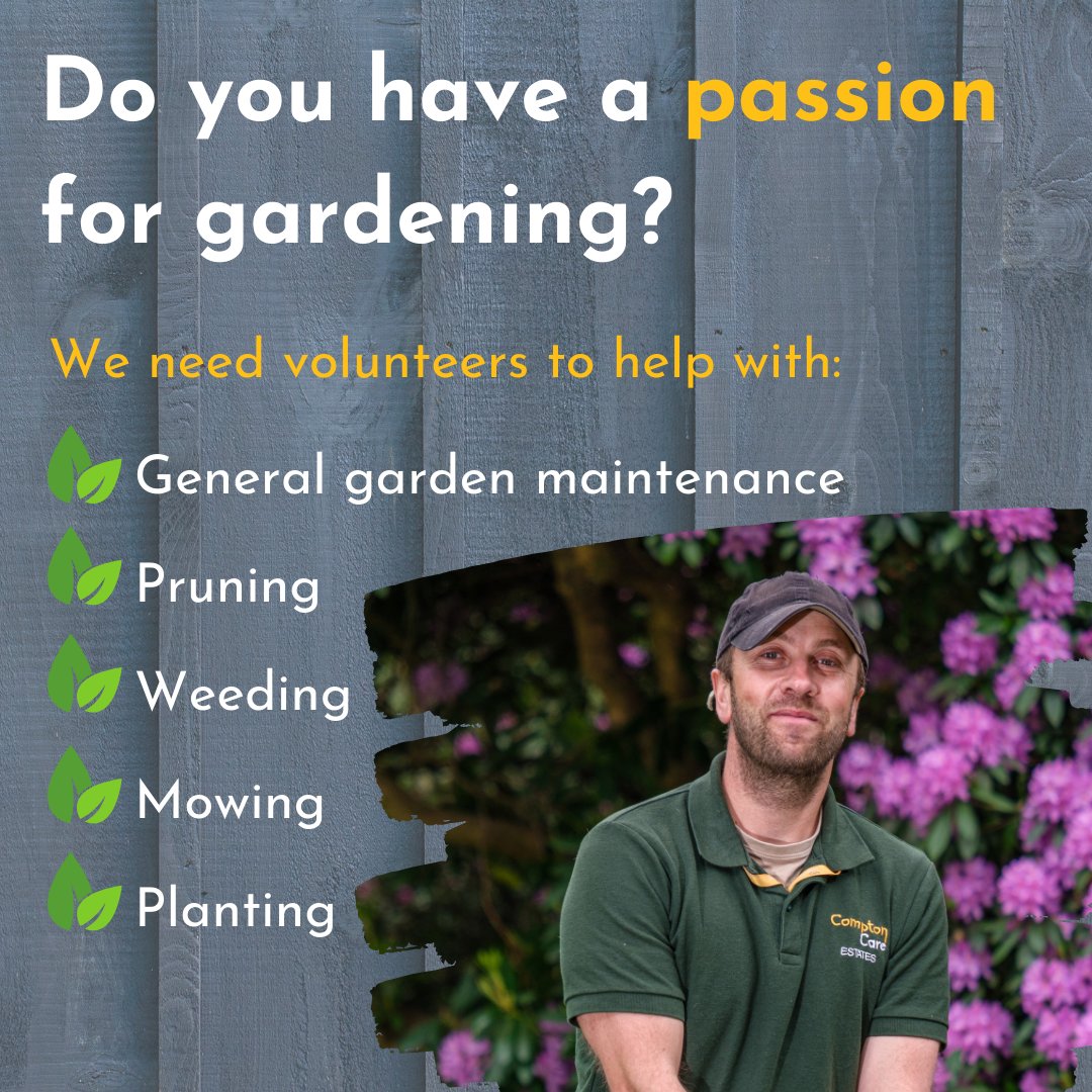 It’s #NationalGardeningWeek & we’re reaching out to all you green fingered folk as we’re looking for Volunteer Gardeners! Our gardens offer tranquillity & joy to patients & visitors, if you can offer a few hours a week to help, we’d love to hear from you! comptoncare.livevacancies.co.uk/#/job/details/…