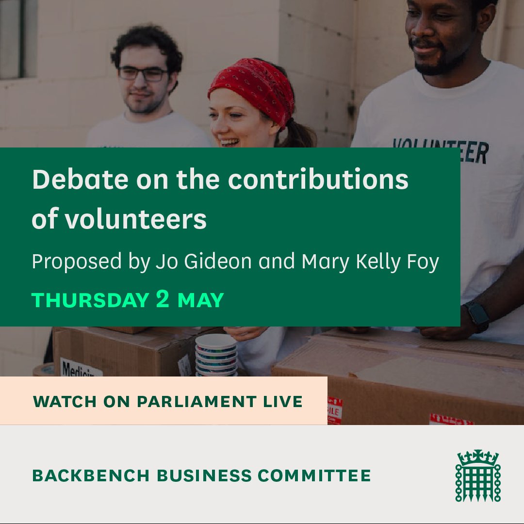 In Westminster Hall, MPs are holding a debate on the contribution of volunteers, put forward by @jogideon and @marykfoy . 📚Read the @commonslibrary debate pack: commonslibrary.parliament.uk/research-brief… 📺Watch on Parliament live: parliamentlive.tv/Event/Index/f2…..