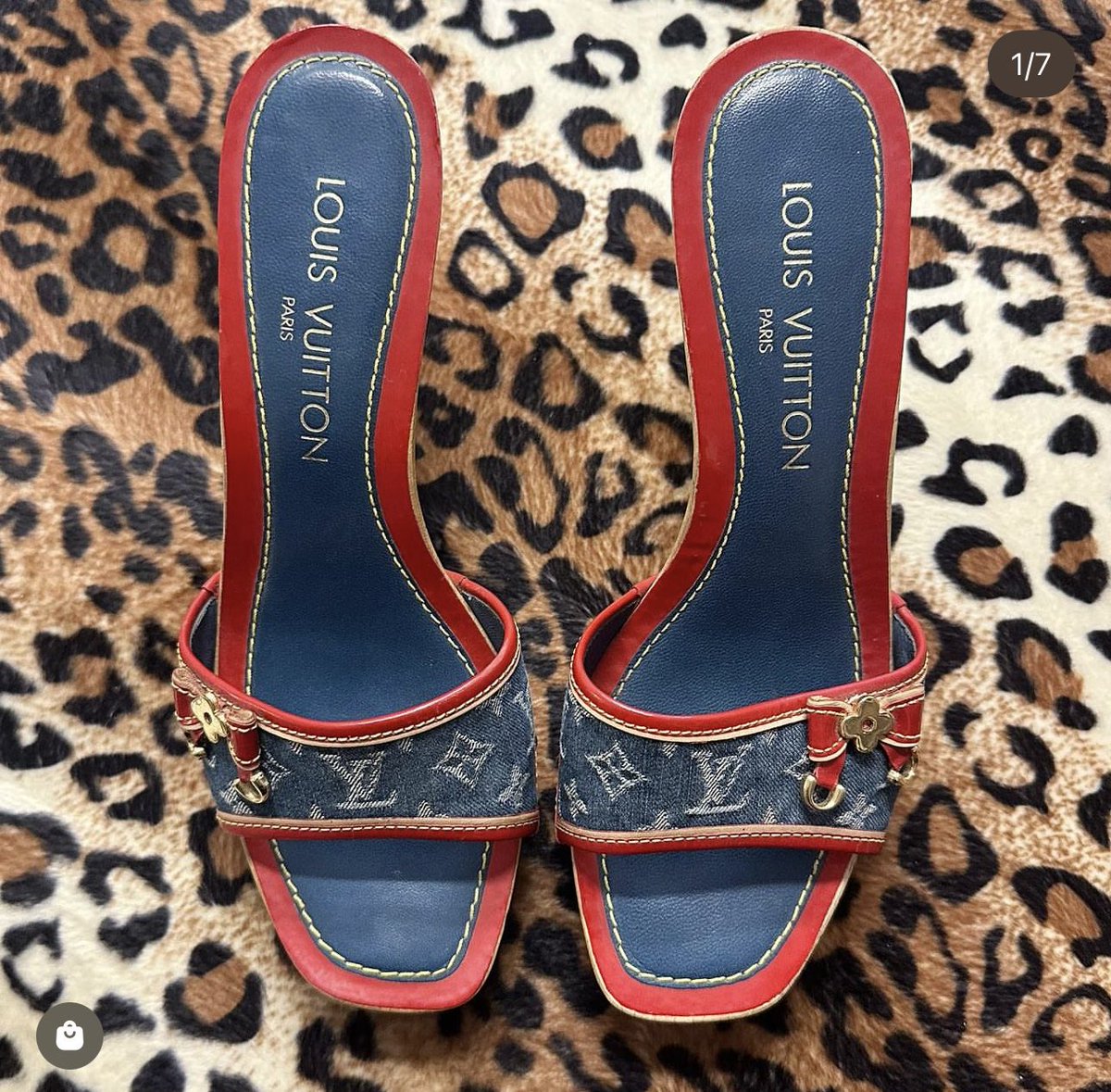 these vintage denim louis vuitton heels