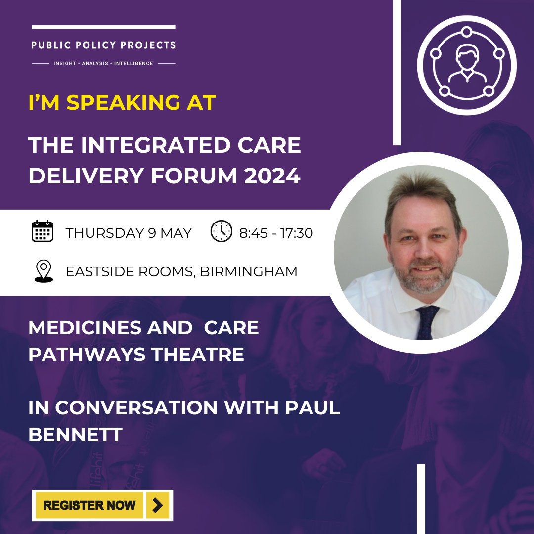 Really looking forward to speaking at the Integrated Care Delivery Forum in conversation with Yousaf Ahmed @M_YousafAhmad. Hope you can come along