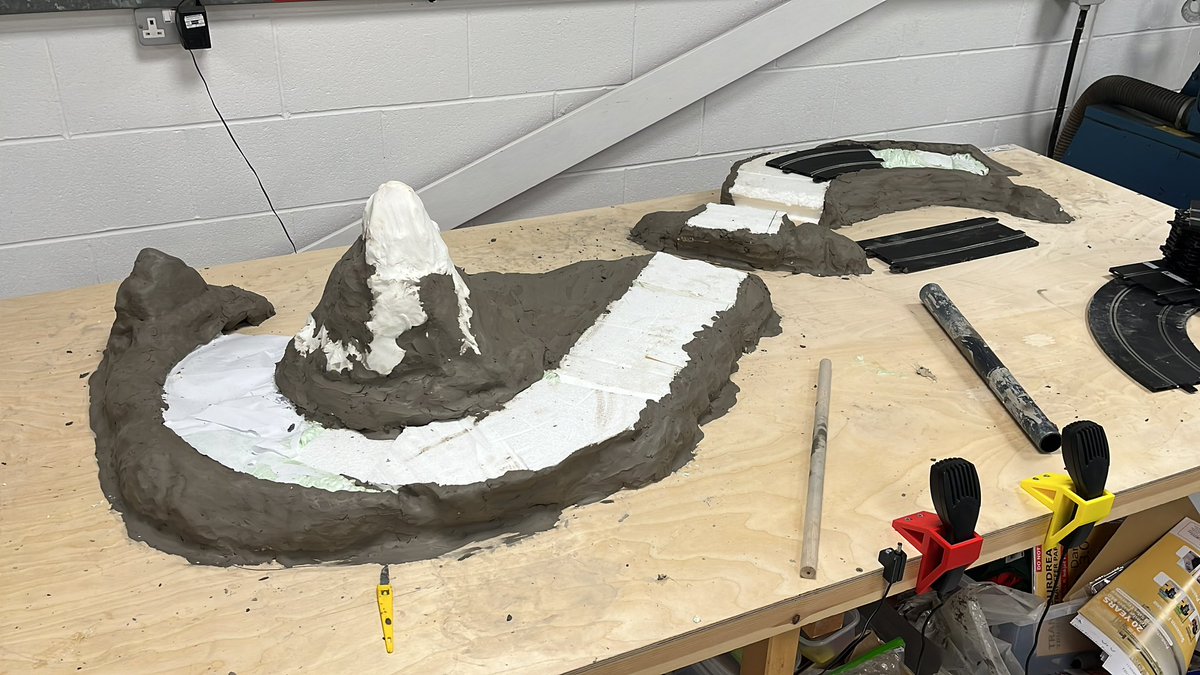 The scalextrics club have been busy today building a landscape for our track! Next step to paint it and add some trees. @Year8_NHS @SLT_NHS @CoCurric_NHS @Year7_NHS