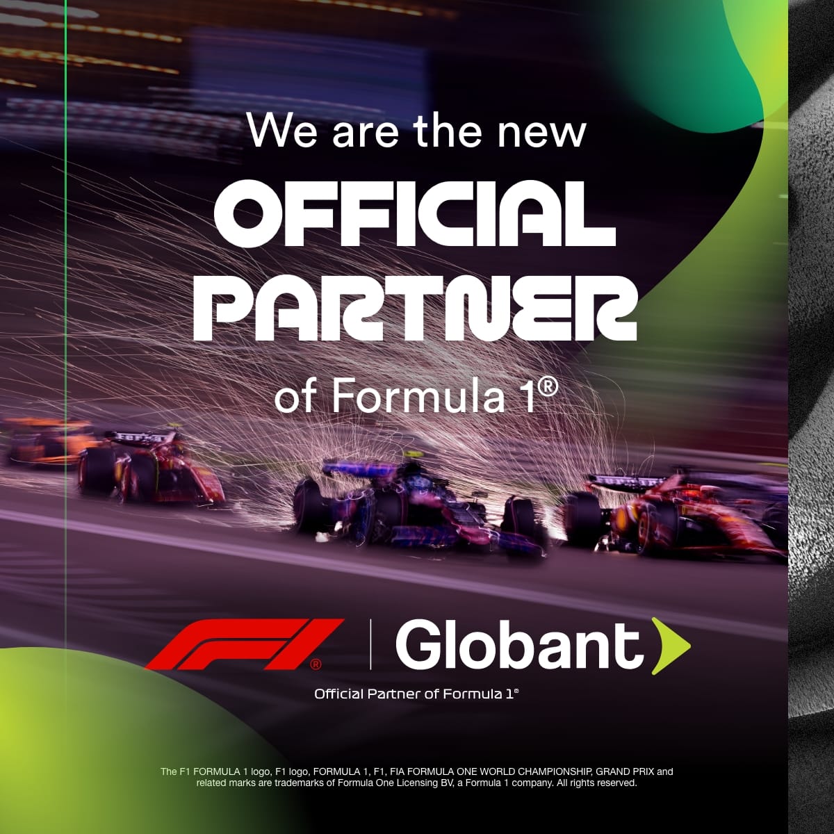 Great news today! @F1 has chosen @Globant as their digital acceleration partner to drive better and faster experiences for teams, race officials and fans. Very excited to work with one of the most technologically advanced sports in the world. We'll be collaborating with them on