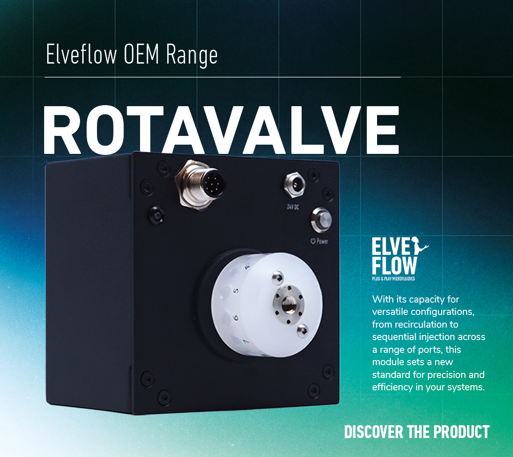 Meet the new OEM Rotavalve! With its flexible configurations, from recirculation to sequential injection, across 1 to 12 ports, the OEM Rotavalve is designed to adapt to your needs seamlessly. 👉eu1.hubs.ly/H08W0_z0 #elveflow #microfluidics #oem #biotechnology #flowcontrol