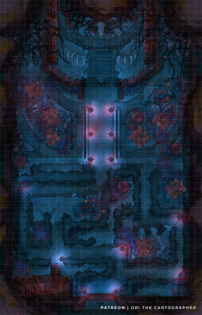 One of the variations of recent battlemap Garden of Death. Really proud of that piece! #TTRPG #battlemaps