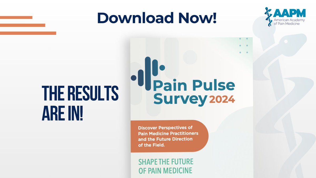 Discover Pain Medicine Practitioners' Perspectives through AAPM’s Pain Pulse 2024 Survey Results! With hundreds of entries, the Pain Pulse Survey offers insights into key trends & sentiments shaping the future in pain medicine from providers like you. painmed.org/pain-pulse-sur…