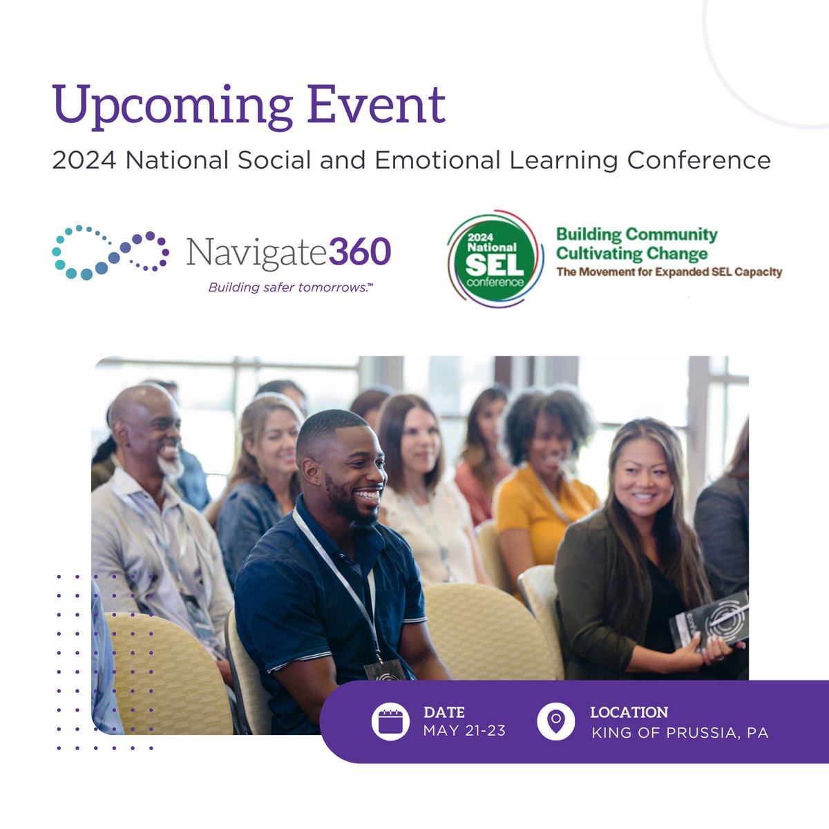 We’re excited to see you at the 2024 National Social & Emotional Learning Conference, May 21-23! Stop by our booth to see how we guide and empower our customers to reach their full potential through the creation of safe, engaging, & supportive environments. #NSELConference