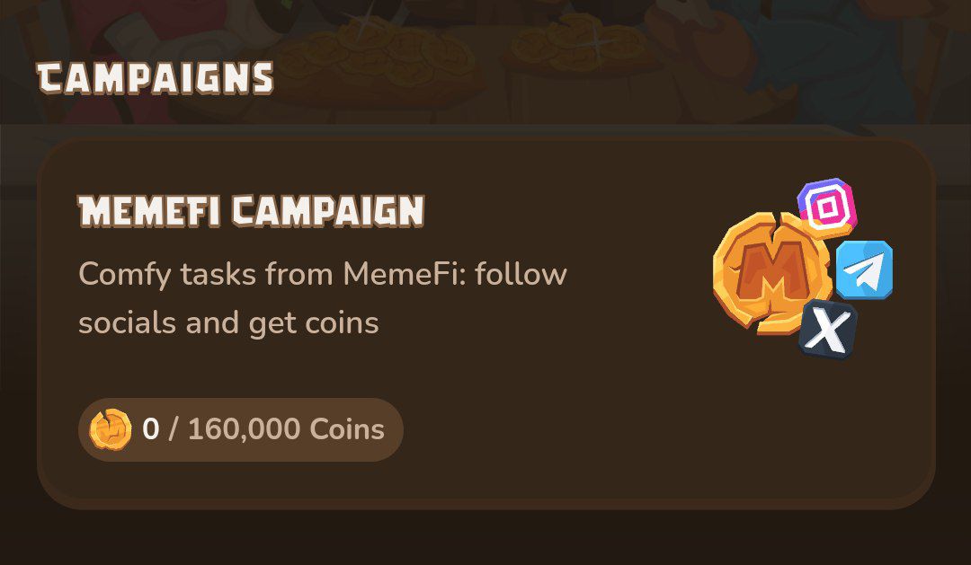 Memefi Airdrop reminder! @memeficlub Open Memefi telegram bot, go to 'Earn' and click MEMEFI Campaign, then complete all tasks for additional points New users can join here: t.me/memefi_coin_bo…