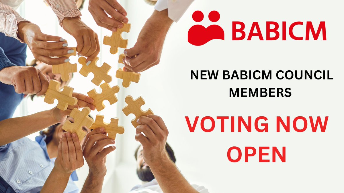 IT'S VOTING DAY!  Not just in the local elections. The nominations are in and voting is now open for our new BABICM Council members.  We encourage as many of our members to please take part in the selection process of your Council.