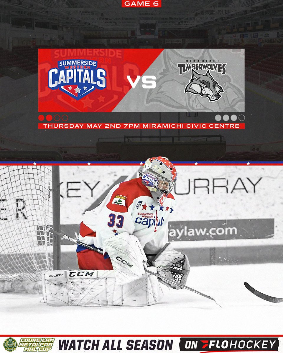 GAME DAY! We are in Miramichi for game 6 of the MetalFab MHL Cup Final tonight! The Civic Centre is sold out, going to need the Caps fans in attendance to be loud! Catch the action on FloHockey.  #CapsArmy #QTN