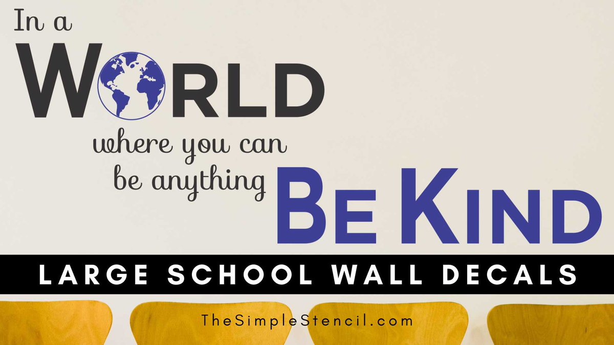 SimpleStencils's tweet photo. Large school wall displays are a great way to add inspiration and color to otherwise boring classroom walls and school hallways. Give your students a creative space to thrive in with @SimpleStencil wall decal displays.
#schooldecor #classroomdecor #schools #classrooms #school https://t.co/8L1LELm72S