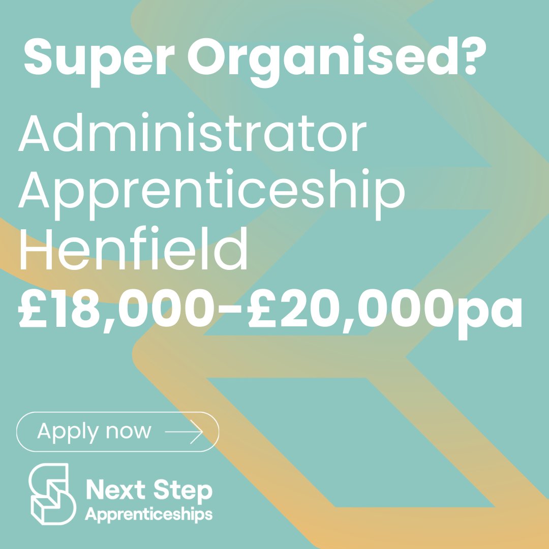 ADMINISTRATOR APPRENTICESHIP - £18,000 - £20,000 PA - HENFIELD

Apply now - nextstepapprenticeships.co.uk/jobs/administr…

#AdministratorApprenticeship #NextStepApprenticeships #Henfield