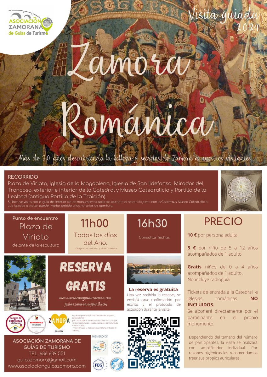 Explora #Zamora de una forma única con nuestro tour románico 💛 Desde la Plaza de Viriato hasta el Museo Catedralicio, ¡descubre tesoros escondidos! 🎟️ Salidas diarias a las 11:00.

Toda la información en turismoenzamora.es/agenda/visita-…

#TurismoZamora #HistoriaViva