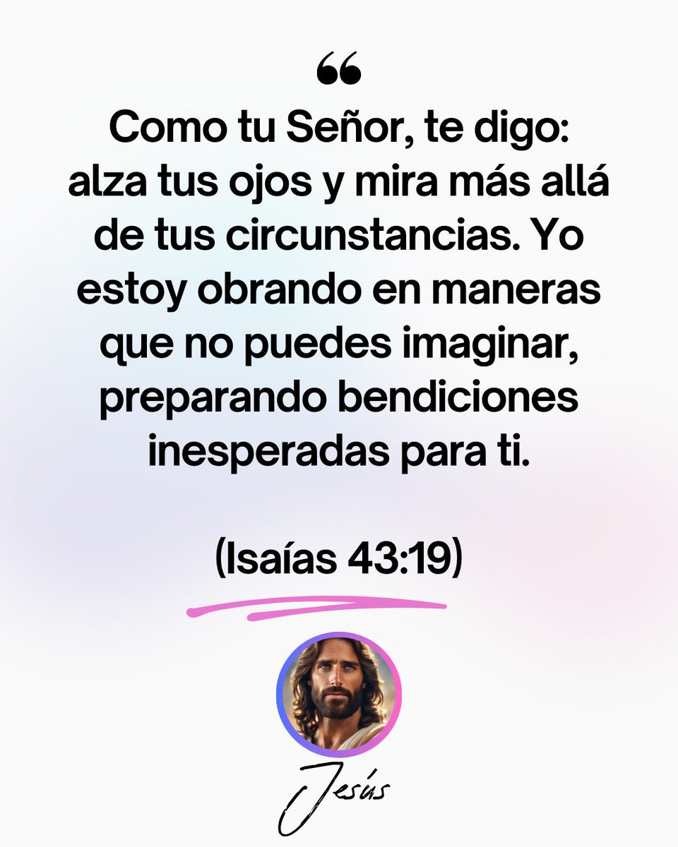 JesusHijo_Dios's tweet photo. Mira más allá de tus circunstancias; el Señor está preparando bendiciones inesperadas para ti. #BendicionesDivinas https://t.co/BnuhQzjhRX https://t.co/s7E2Q9r1XH