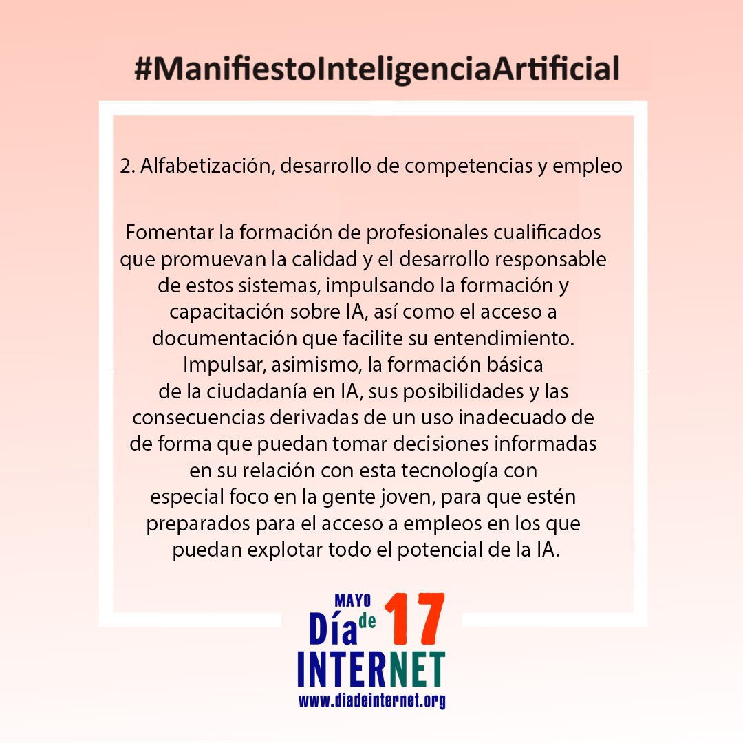 💻 #SemanaDeInternet | Por una inteligencia artificial comprometida con las personas 🙌

Desde CRUE como parte del comité de Impulso del #DiaDeInternet, apoyamos que las personas sean el eje central del desarrollo de la #IA en un mundo cada vez más digitalizado