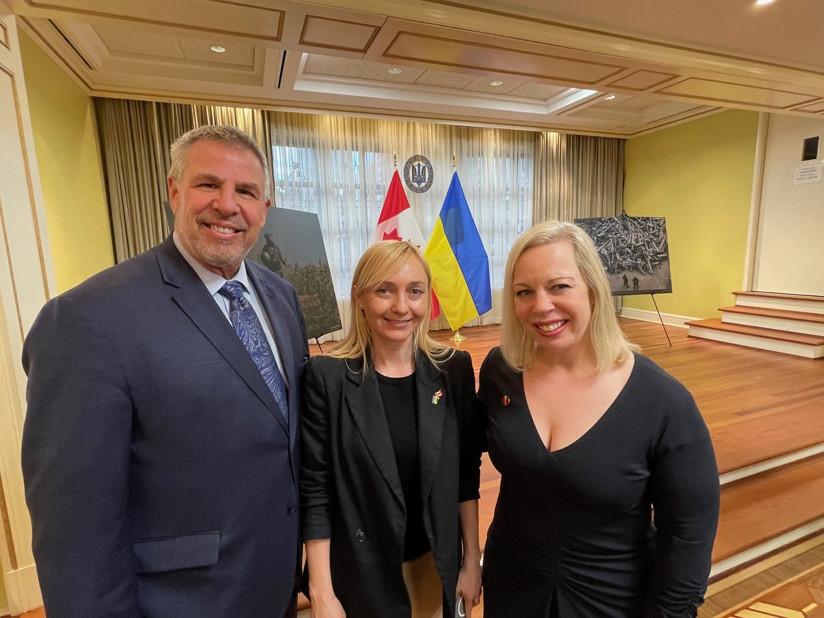 I was honoured to be invited as a Canadian Parliamentarian of Ukrainian descent to welcome members from Ukraine’s Parliament to Canada. We listened to a speech from Oleksandra Ustinova, the Ukrainian Opposition Leader from the Holos party also pictured is Senator Denise Batters.