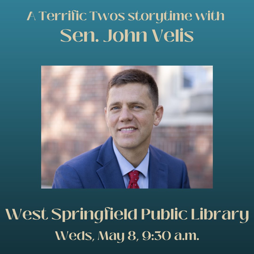 @wspl_ma hosts @SenJohnVelis (Hampden & Hampshire) for a 'Terrific Twos' #storytime in honor of #MassKidsLitFest! Info: ow.ly/1uIZ50Rt22J #ChildrensBookWeek #families #reading #literacy #Massachusetts #pioneervalley #CenterForTheBook @MassLibAssoc @mblclibraries @NEIBAbooks