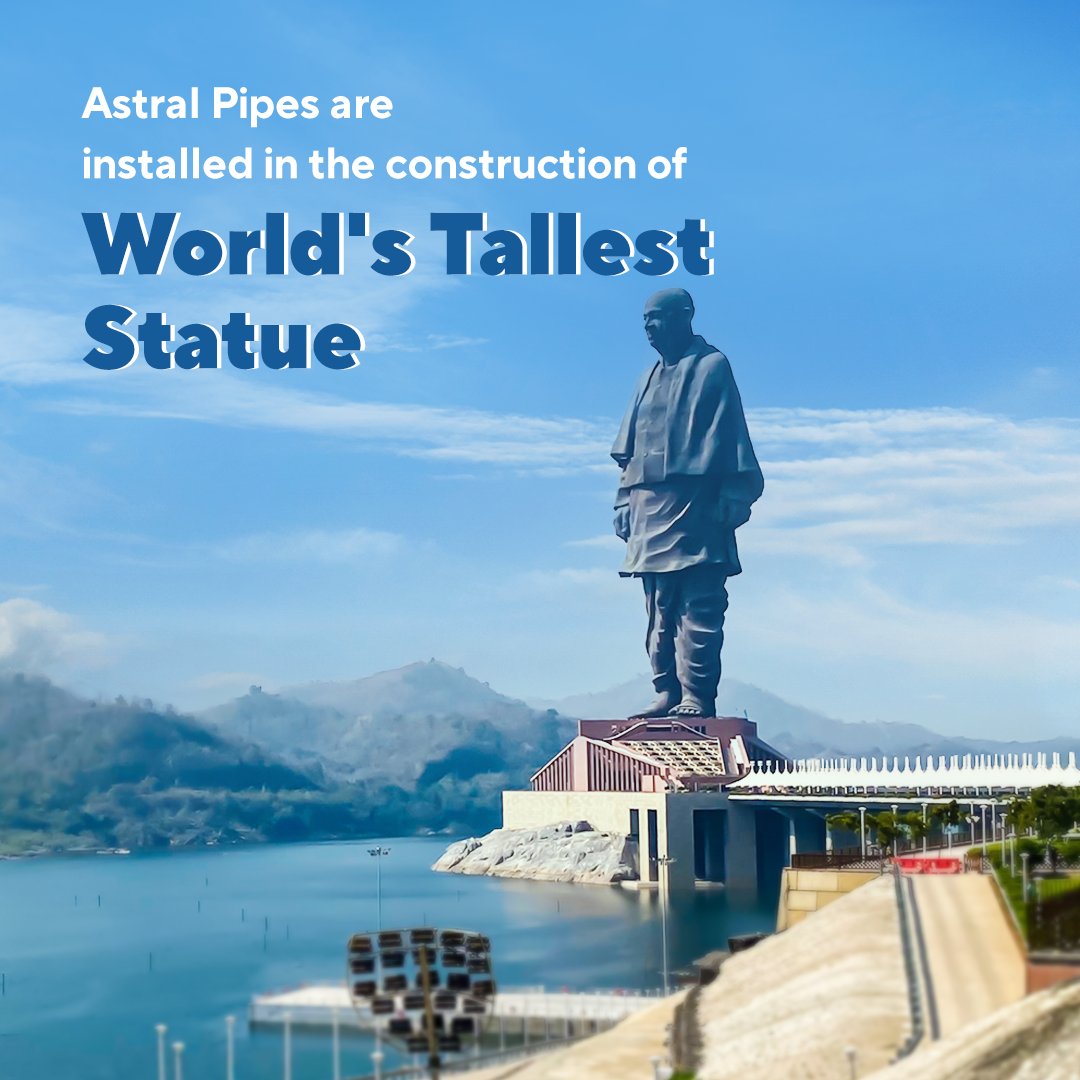 Located right at the banks of the Narmada River, The Statue of Unity, uses Astral Aquarius lead-free pipes. These pipes are installed for transporting water from the source to where it's needed.

#Astral #AstralPipes #AstralStrong #Aquaris #LeadFree