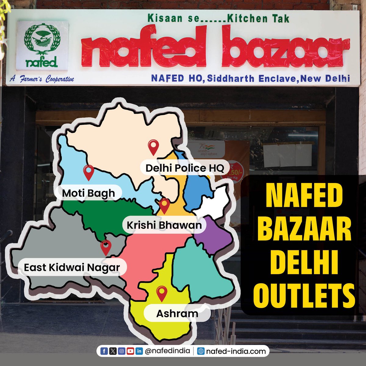 Visit your nearest Nafed Bazaar outlet to shop for essential kitchen items. Your one-stop destination for all your kitchen needs.

#NAFED #NAFEDIndia #NafedBazaar #FarmFresh #KitchenEssentials #Delhioutlets