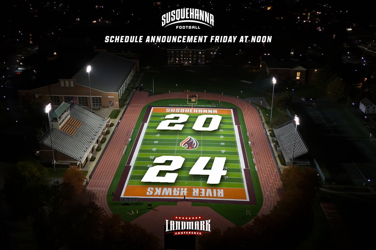 FB | Doug Arthur Stadium at night... Quite a breathtaking sight for a @SURiverHawksFB game, don't you agree? We looked into it and we hope you like the results... 2024 schedule to drop Friday at noon.  @LandmarkConf x @flofootball #AllIn // #GoSU // #RiverHawkPride // #d3fb