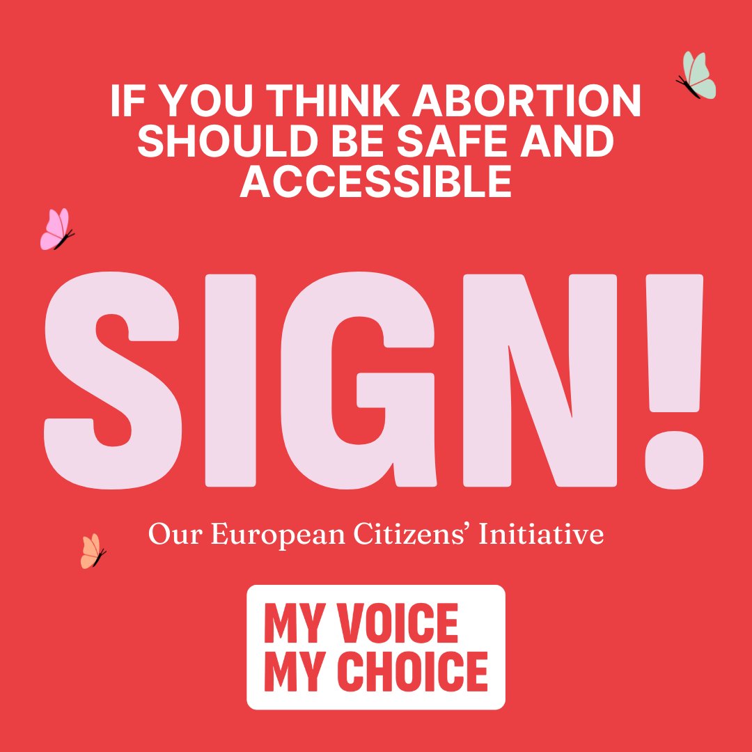20 million women in the EU still lack access to abortion care. With the #MyVoiceMyChoice campaign, we are calling for mechanism to provide safe & accessible abortion for every woman in EU who needs it. We need 1 million signatures. Add yours today 👇 ow.ly/SHJ550RuAEq