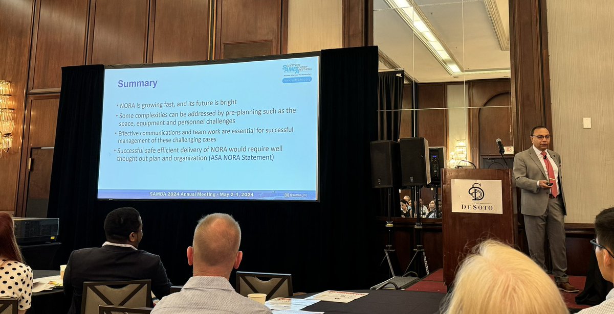 Alberto Ardon MD, MPH, FASA, SAMBA-F (@albertoardonmd) on Twitter photo <a href="/basemcc/">SAMBA Past President</a> giving us a review of ASA statements on care in NORA sites #samba24 <a href="/basemcc/">SAMBA Past President</a> giving us a review of ASA statements on care in NORA sites #samba24