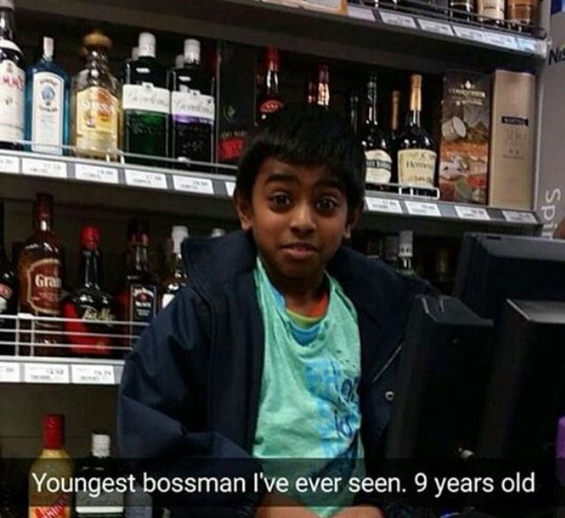 Anyone behind the counter is bossman whether it be man, women or child