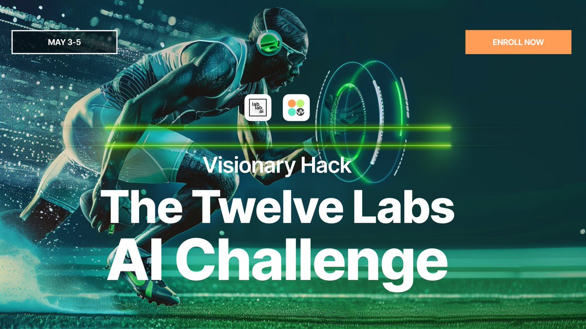 🚀 Join the Twelve Labs Weekend Hackathon: where tech meets sports in a 48-hour adrenaline rush! 🗓️ Friday, May 3rd, 6:00 PM CET till May 6th 🟢Explore @twelve_labs game-changing features: rich understanding, deep semantic search, and more! 🟢Create revolutionary sports apps