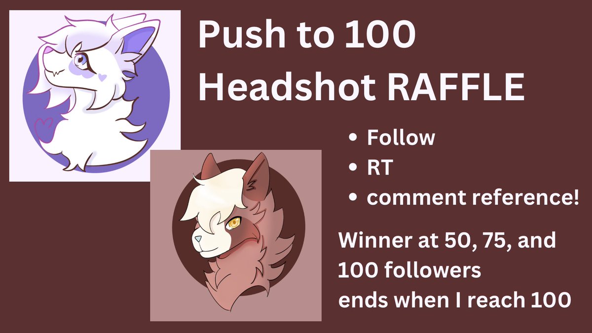 OfficialNoriRox's tweet photo. RAFFLE TIME!

PUSH TO 100

To enter: follow , retweet, and comment reference below!

There will be 3 winners, each getting a headshot of their character! https://t.co/5Hi66xquaA