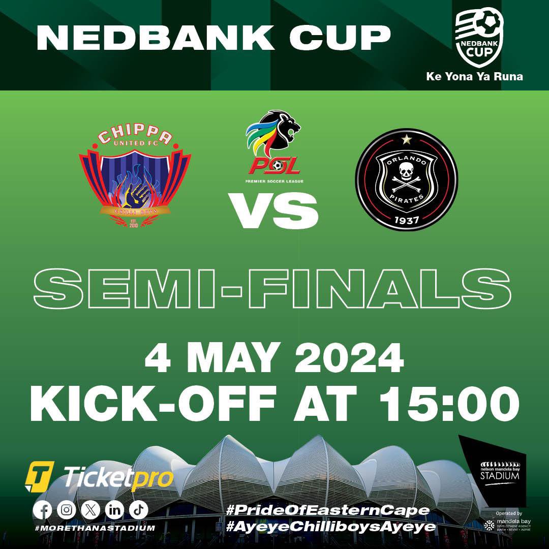 2 DAYS TO GO - until Chippa United Vs Orlando Pirates Nedbank Cup Semifinal Where are all our party people 💃🏻💃🏻💃🏻 We’ve got 2 pre parties on the line up 😁 Limited free T-shirt and ticket give aways🎉 #ourstadium #nedbankcup #gqeberha #sharethebay