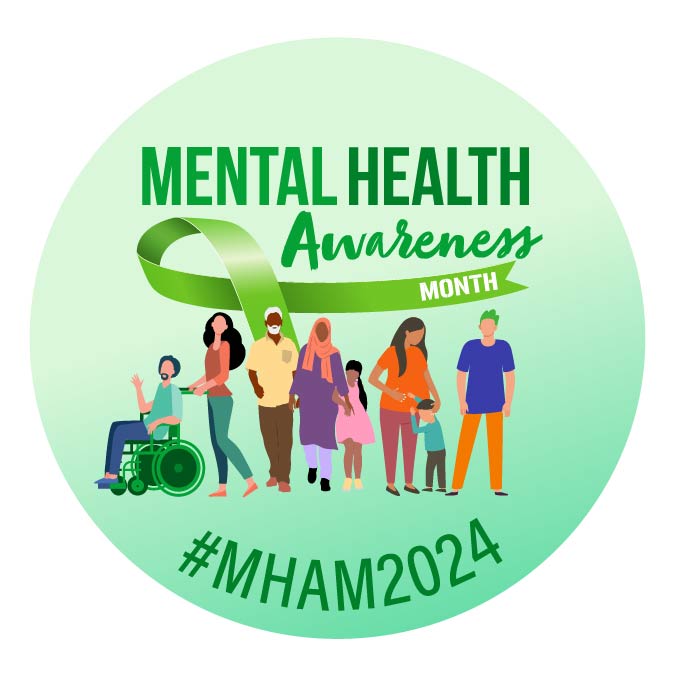 It's Mental Health Awareness Month! MH includes our emotional, psychological, and social well-being. It affects how we think, feel, and act, and helps determine how we handle stress, relate to others, and make choices. You can learn more samhsa.gov/mental-health. #MHAM2024