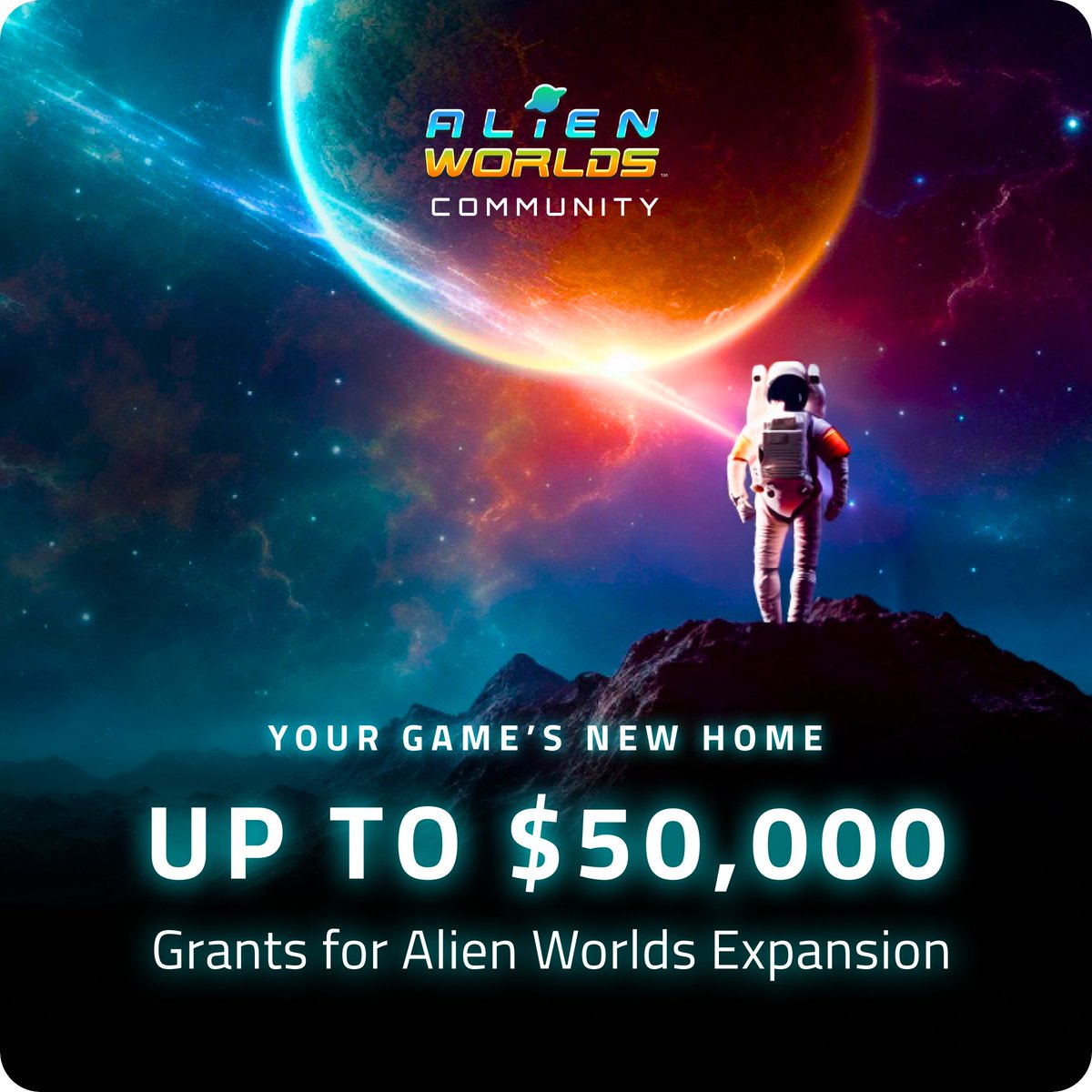 📢 Calling all developers! #Galactic Hubs is offering an exciting opportunity for game developers: a grant of up to $50,000 to integrate their games into the #AlienWorlds metaverse.🪐 This is an open call to breathe new life into incredible games and find their '𝙛𝙤𝙧𝙚𝙫𝙚𝙧…